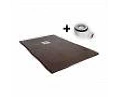 PLATO RESINA EFECTO PIZARRA 80X160 CHOCOLATE - DUCHA.ES