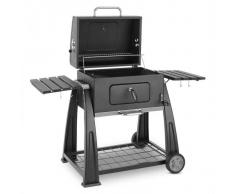 Klarstein Bigfoot Barbacoa a carbón Ahumador de carne BBQ-Grill 55 x 40 cm Acero negro