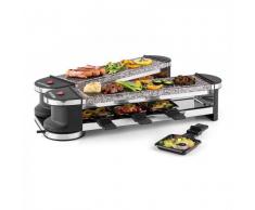 Klarstein Tenderloin 100 Raclette con parrilla para 8 personas 1200W 2x plancha de piedra natural
