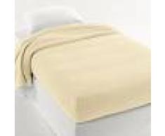 LA REDOUTE INTERIEURS Manta lisa semifunda nórdica de pura lana virgen Woolmark 350 g/m² BLANCO