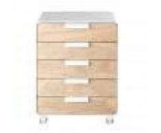 Maisons du Monde Mesa auxiliar de 5 cajones con ruedas