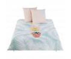 Maisons du Monde Juego de cama infantil de algodón con estampado rosa, verde y blanco 240x220