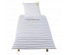 Maisons du Monde Juego de cama infantil de algodón blanco y azul 140x200