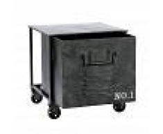 Maisons du Monde Mesa auxiliar industrial de metal con ruedas An. 39 cm EDISON