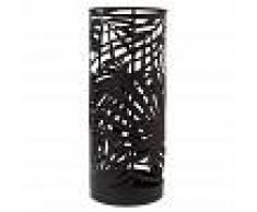 Maisons du Monde Paragüero de metal calado negro con motivos decorativos vegetales