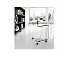 Mesa auxiliar cristal con ruedas s