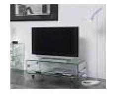 Mesa tv cristal con ruedas 100x50 ct-220