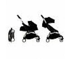 BABYZEN Cochecito Babyzen Yoyo 0+: Silla de Paseo YOYO+ color pack 6+ + Set recién nacido chasis blanco y tapizado black