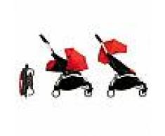BABYZEN Cochecito Babyzen Yoyo 0+: Silla de Paseo YOYO+ color pack 6+ + Set recién nacido chasis blanco y tapizado red