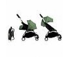 BABYZEN Cochecito Babyzen Yoyo 0+: Silla de Paseo YOYO+ color pack 6+ + Set recién nacido chasis blanco y tapizado peppermint