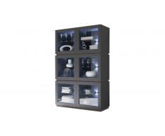 MobilierMoss Vitrina 6 puertas color lacado gris mate Galatik
