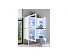 MobilierMoss Vitrina lacada 4 puertas color blanco mate - Galatik