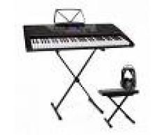 SCHUBERT Etude 225 USB Teclado de aprendizaje Juego de auriculares, soporte de teclado y banco