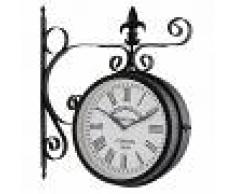 Blumfeldt Paddington Reloj de jardín, pared o estación Ø23cm Vintage Acero Negro