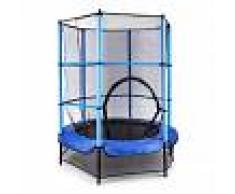 KLARFIT Rocketkid Cama elástica Trampolin 140cm Red de seguridad Azul