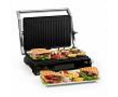 Klarstein Buffalo Grill de contacto Parrilla de panini 2000W Acero inoxidable Plateado/Negro