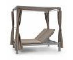Blumfeldt Eremitage Double Sunbed tumbona 2 personas marco de aluminio parasol cortina gris topo