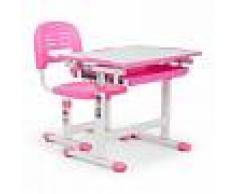 OneConcept Annika Juego de 2 uds Escritorio infantil Mesa Silla de altura regulable rosa