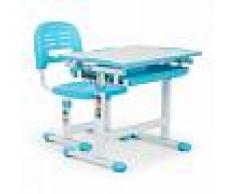 OneConcept Tommi Juego de 2 uds Escritorio infantil Mesa Silla de altura regulable azul