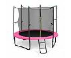 KLARFIT Rocketgirl 250 Cama elástica Trampolin 250cm Red de seguridad Rosa