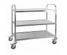 OneConcept The Great Gatsby - Carrito de servir 3 baldas acero inoxidable