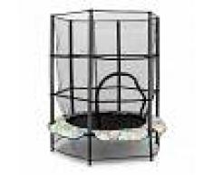 KLARFIT Rocketkid 4 Cama elástica 140 cm Red de seguridad Estampado de flores