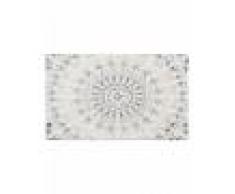 benuta PLUS Alfombrilla de baño Luis Beige/Turquesa 80x150 cm - Alfombra para cuarto de baño