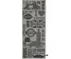 benuta PLUS Alfombra de pasillo para cocina Kitchen Gris 80x200 cm - Alfombra fácil de limpiar