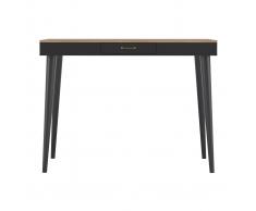 Mesa alta nórdica negra y madera STRIPE