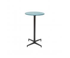 Mesa de bar plegable redonda en metal azul petróleo DOTS