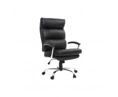 Sillón de oficina diseño cuero negro TILIO