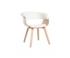 Silla nórdica blanco y madera clara OKTAV