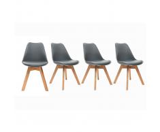 Silla de diseño gris lote de 4 PAULINE