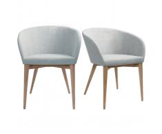 Sillón escandinavo gris claro y madera lote de 2 DALIA