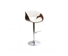 Taburete de bar diseño blanco y madera BENT