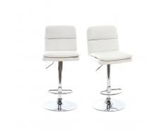 Taburete de bar diseño PU blanco lote de 2 CLARK