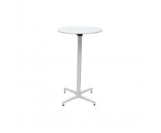 Mesa de bar plegable redonda en metal blanco DOTS