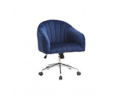 Silla de oficina terciopelo azul oscuro ROMI