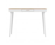 Mesa alta nórdica blanca y madera STRIPE