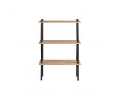 Estantería en metal negro y madera clara STAIR