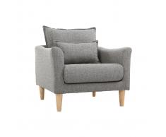 Sillón diseño tejido gris y y roble KATE