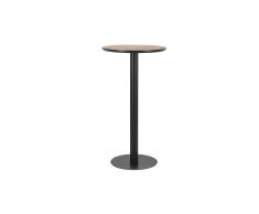 Mesa de bar redonda madera y negra PENCO