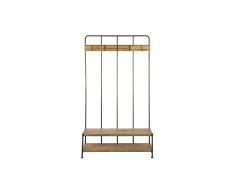 Mueble recibidor con banco y perchero madera y metal GIRO
