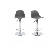 Taburete de bar diseño gris lote de 2 STEEVY