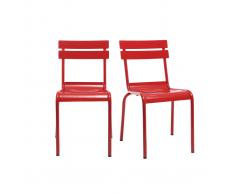 Silla diseño metal rojo lote de 2 SHERMAN