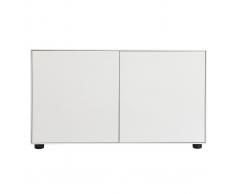 Mueble TV diseño blanco mate 90x40cm 2 puertas MARK