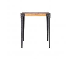 Mesa de bar cuadrada diseño industrial madera y metal MADISON