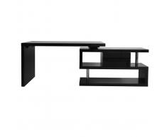 Escritorio moderno modular con almacenaje 2 cajones amovible lacado negro MAX