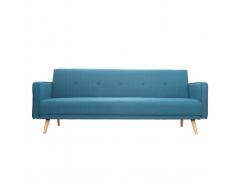 Sofá convertible 3 plazas diseño escandinavo azul ULLA