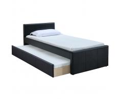 Cama nido 90 x 195 cm negro mate MACCO